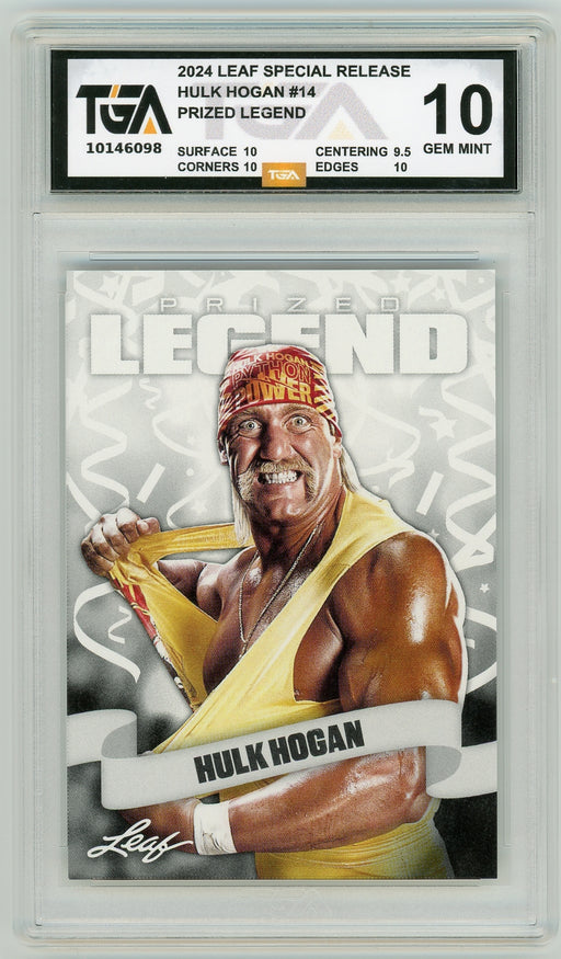 Hulk Hogan #14 2024 Leaf Special Release Prized Legends TGA 10 Gem Mint Graded Card - Pastime Sports & Games