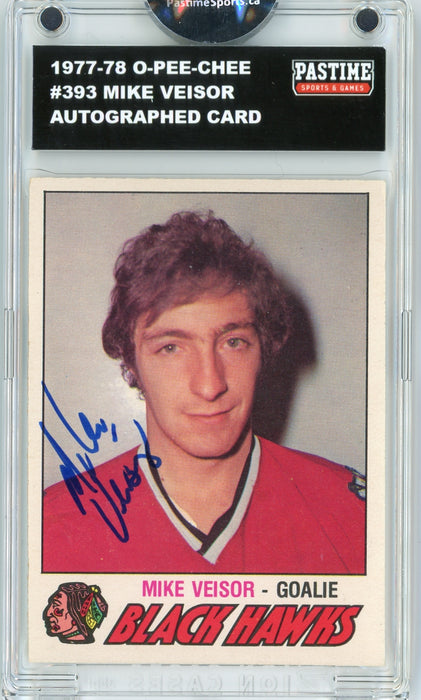 Mike Viesor #393 1977/78 O-Pee-Chee Hockey Autographed Card Encased in Magpro