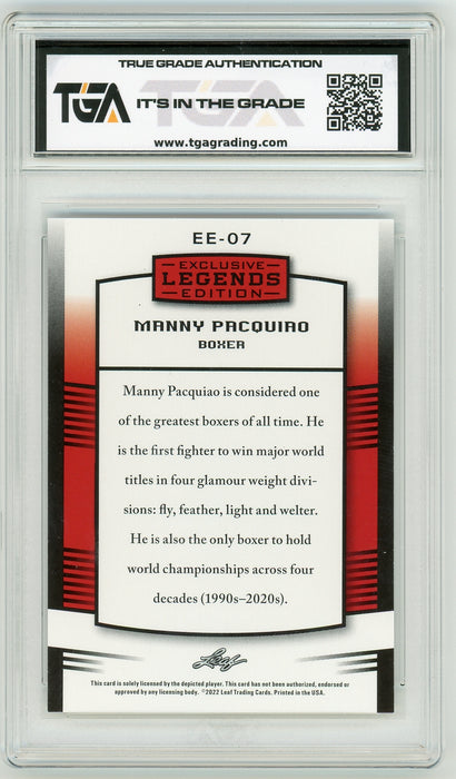 Manny Pacquiao #EE-07 2022 Leaf Special Release Exclusive Edition Graded Card TGA 10 Gem Mint - Pastime Sports & Games
