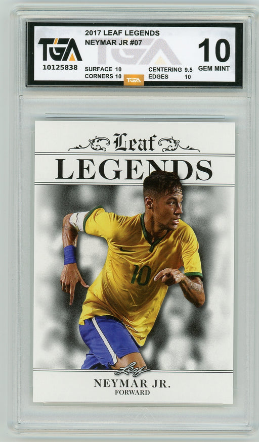 Neymar Jr #07 2022 Leaf Special Release Legends Graded Card TGA 10 Gem Mint - Pastime Sports & Games