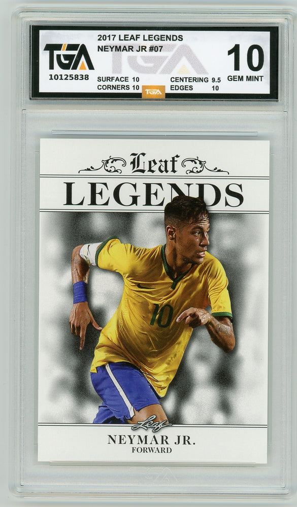 Neymar Jr #07 2022 Leaf Special Release Legends Graded Card TGA 10 Gem Mint - Pastime Sports & Games