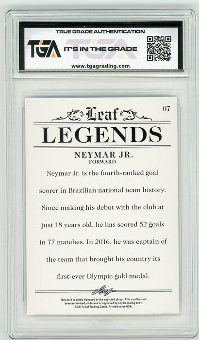 Neymar Jr #07 2022 Leaf Special Release Legends Graded Card TGA 10 Gem Mint - Pastime Sports & Games