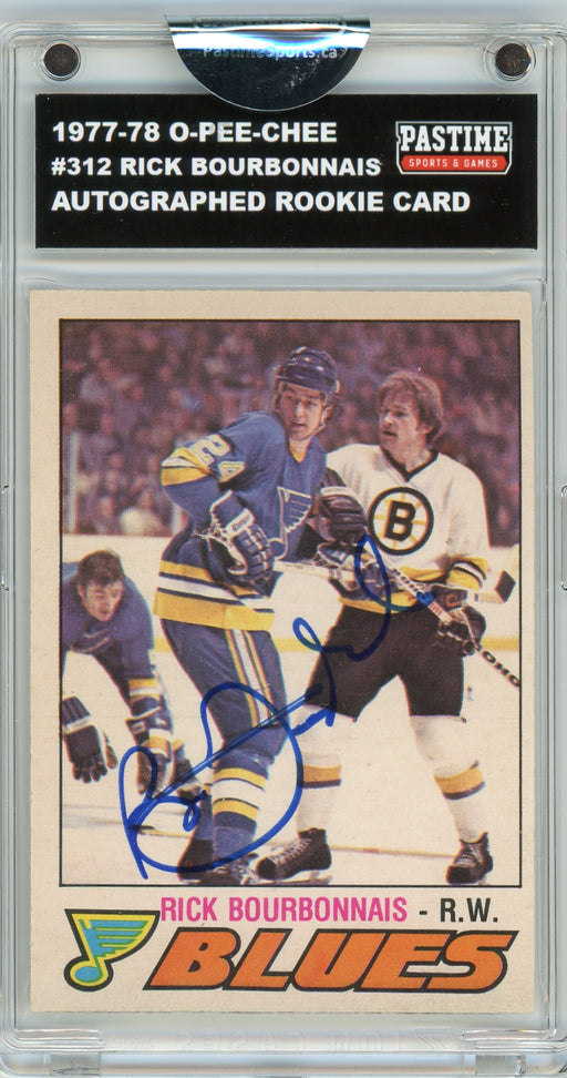 Rick Bourbonnais #312 1977/78 O-Pee-Chee Hockey Autographed Card Encased in Magpro