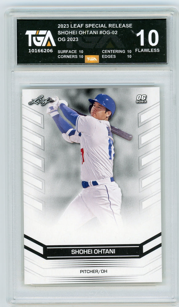 Shohei Ohtani #OG-02 2023 Leaf Special Release OG Graded Card TGA 10 Flawless Black Label - Pastime Sports & Games