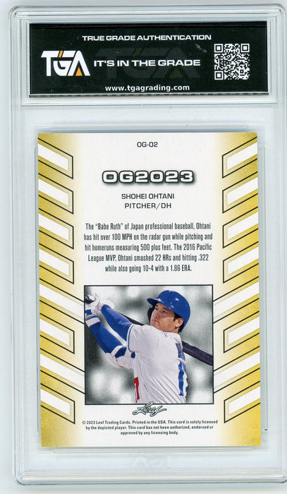 Shohei Ohtani #OG-02 2023 Leaf Special Release OG Graded Card TGA 10 Flawless Black Label - Pastime Sports & Games
