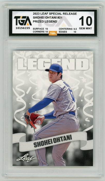Shohei Ohtani #21 2023 Leaf Special Release Prized Legend Graded Card TGA 10 Gem Mint - Pastime Sports & Games