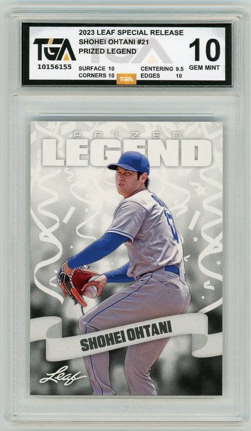 Shohei Ohtani #21 2023 Leaf Special Release Prized Legend Graded Card TGA 10 Gem Mint - Pastime Sports & Games