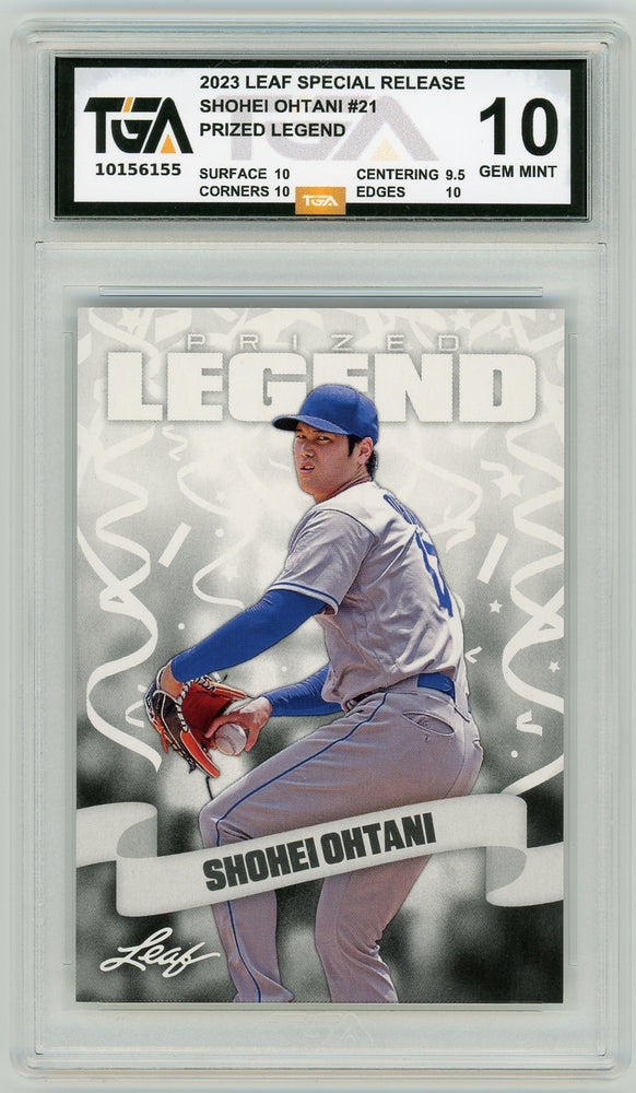 Shohei Ohtani #21 2023 Leaf Special Release Prized Legend Graded Card TGA 10 Gem Mint - Pastime Sports & Games