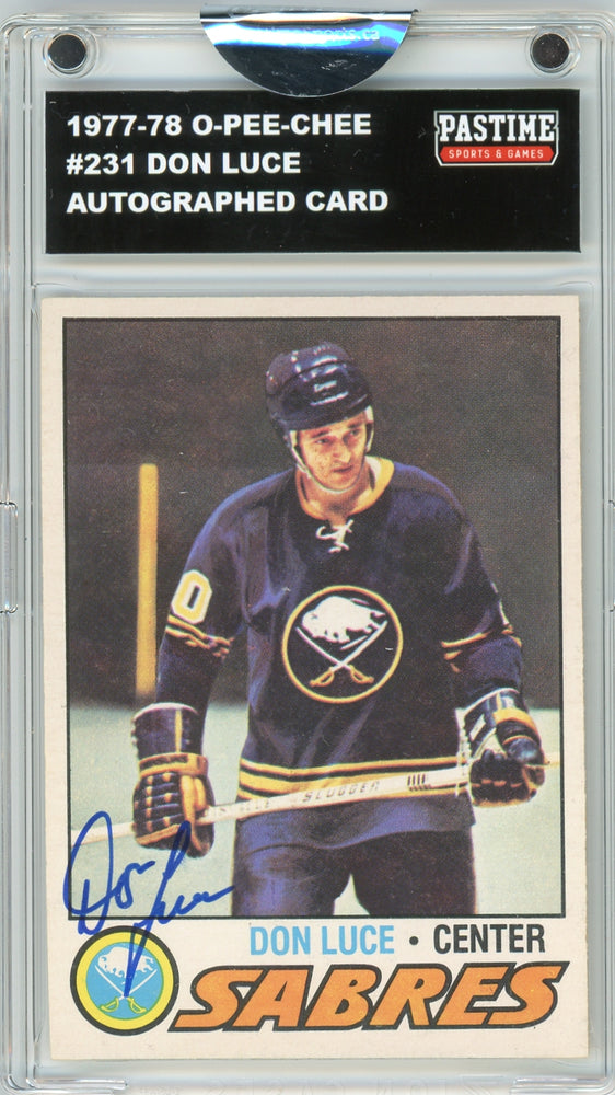 Don Luce #231 1977/78 O-Pee-Chee Hockey Autographed Card Encased in Magpro