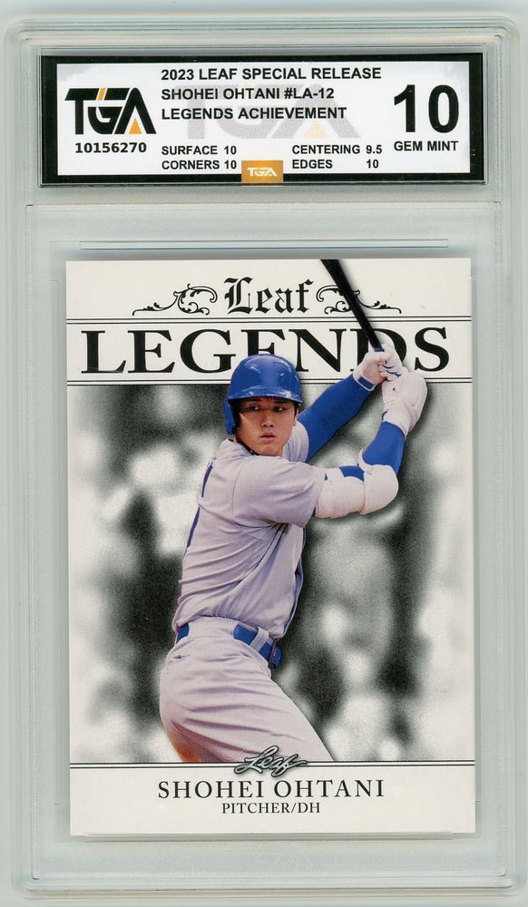 Shohei Ohtani #LA-12 2023 Leaf Special Release Legend Achievement Graded Card TGA 10 Gem Mint - Pastime Sports & Games