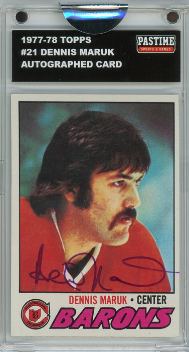 Dennis Maruk #21 1977/78 Topps Hockey Autographed Card Encased in Magpro