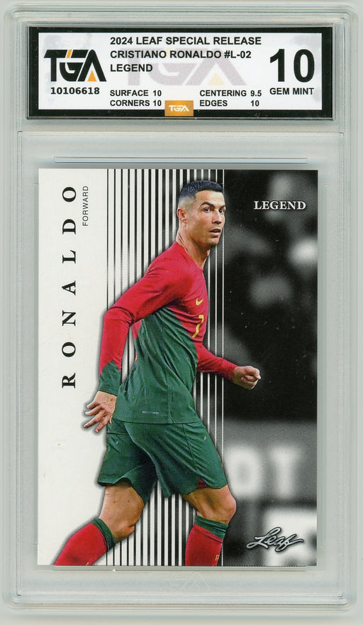 Cristiano Ronaldo #L-02 2024 Leaf Legend Special Release TGA 10 Gem Mint Graded Card - Pastime Sports & Games