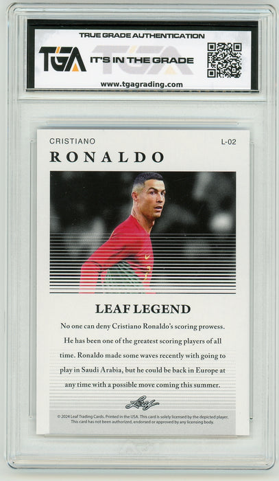 Cristiano Ronaldo #L-02 2024 Leaf Legend Special Release TGA 10 Gem Mint Graded Card - Pastime Sports & Games