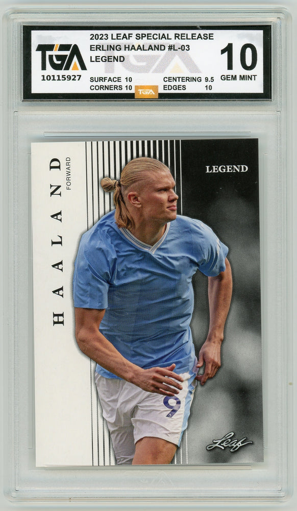 Erling Haaland #L-03 2023 Leaf Special Release Legends Graded TGA 10 Gem Mint - Pastime Sports & Games