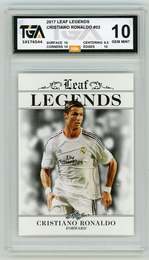Cristiano Ronaldo #02 2017 Leaf Legend Special Release TGA 10 Gem Mint Graded Card - Pastime Sports & Games