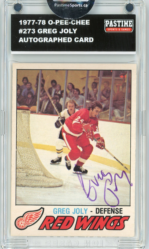 Greg Joly #273 1977/78 O-Pee-Chee Hockey Autographed Card Encased in Magpro - Pastime Sports & Games