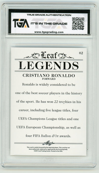 Cristiano Ronaldo #02 2017 Leaf Legend Special Release TGA 10 Gem Mint Graded Card - Pastime Sports & Games