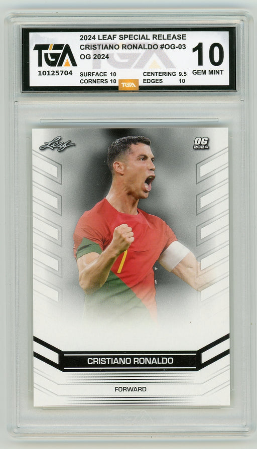 Cristiano Ronaldo #OG-03 2024 Leaf Special Release OG TGA 10 Gem Mint Graded Card - Pastime Sports & Games