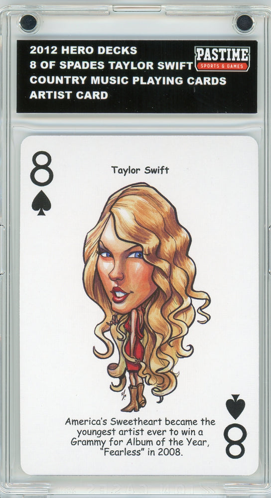 Taylor Swift 8 Of Spades 2012 Hero Decks Country Music Playing Card Encased in Magpro
