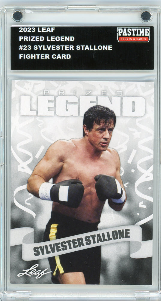 Sylvester Stallone #23 2023 Leaf Special Release Prized Legend Fighter Card Encased in Magpro