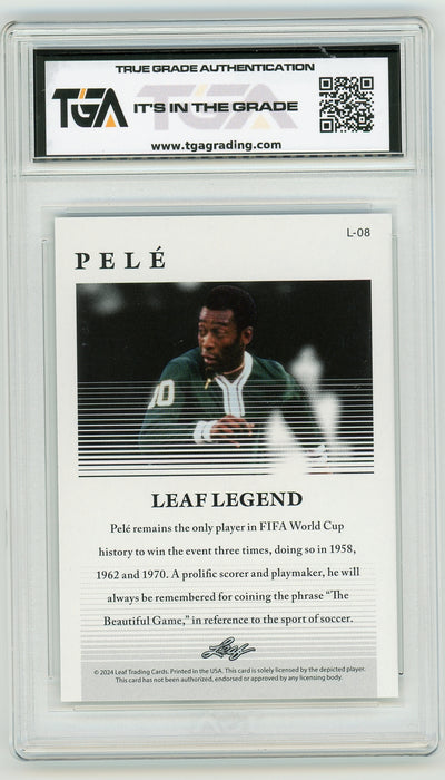 Pele #L-08 2024 Leaf Multi-Sport Special Release Legend TGA 10 Gem Mint Graded Card - Pastime Sports & Games