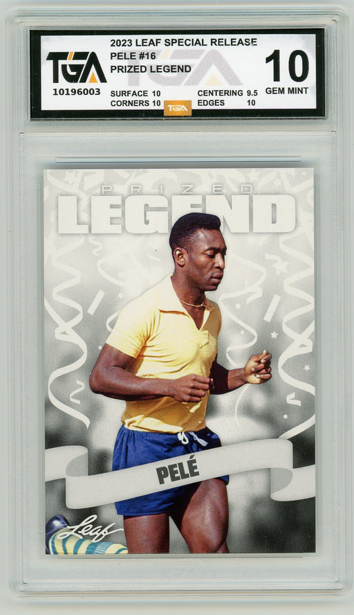 Pele #16 2023 Leaf Multi-Sport Special Release Prized Legend TGA 10 Gem Mint Graded Card - Pastime Sports & Games
