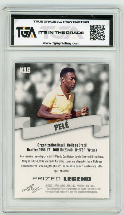 Pele #16 2023 Leaf Multi-Sport Special Release Prized Legend TGA 10 Gem Mint Graded Card - Pastime Sports & Games