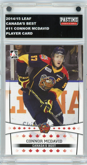 Connor McDavid #11 2014 Leaf In The Game CHL Draft Card Encased in Magpro