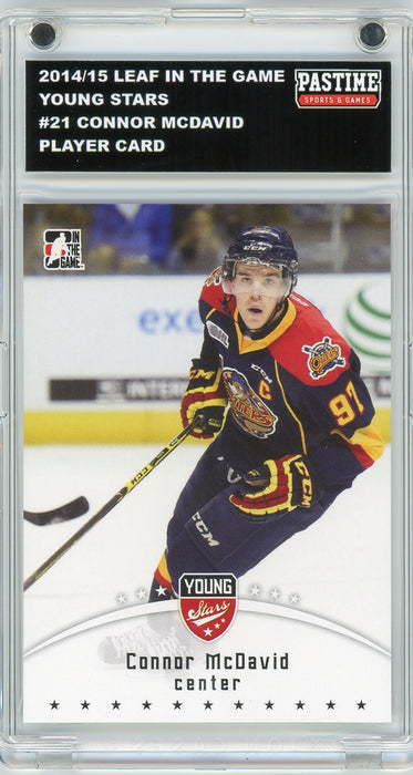 Connor McDavid #21 2015 Leaf In The Game CHL Draft Card Encased in Magpro