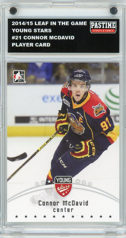 Connor McDavid #21 2015 Leaf In The Game CHL Draft Card Encased in Magpro