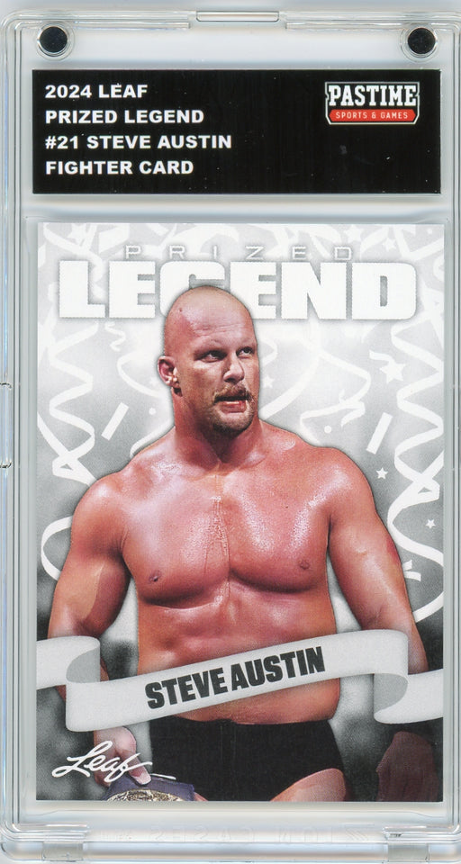 Steve Austin #21 2024 Leaf Special Release Prized Legend Fighter Card Encased in Magpro