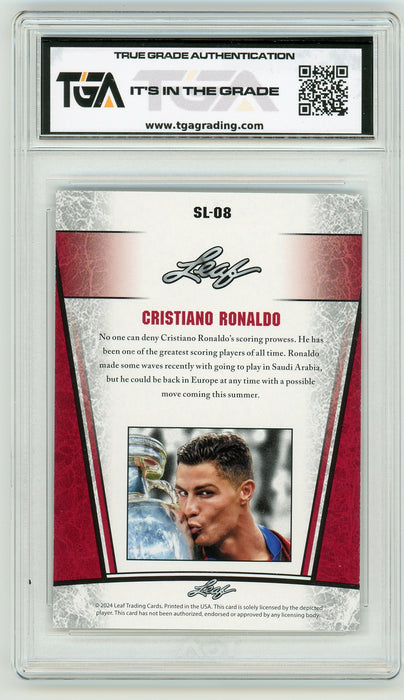 Cristiano Ronaldo #SL-08 2024 Leaf Special Release Silver Legend TGA 10 Gem Mint Graded Card - Pastime Sports & Games