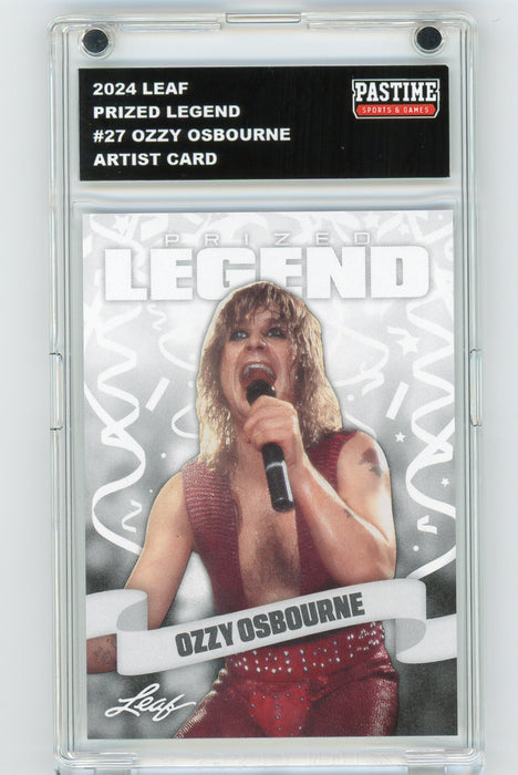 Ozzy Ozbourne #27 2024 Leaf Special Release Prized Legend Card Encased in Magpro