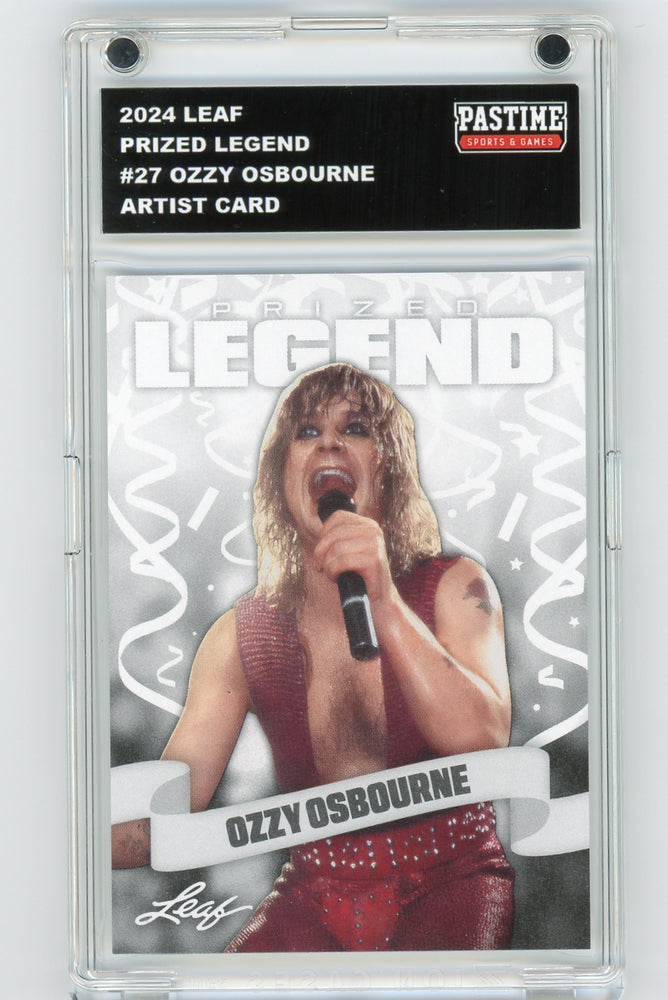 Ozzy Ozbourne #27 2024 Leaf Special Release Prized Legend Card Encased in Magpro