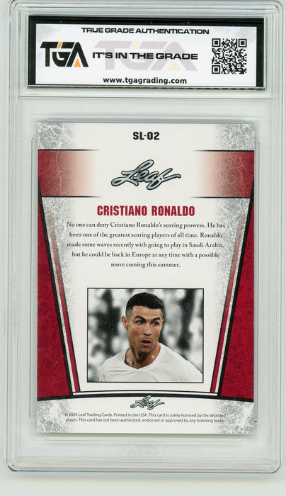 Cristiano Ronaldo #SL-02 2024 Leaf Special Release Silver Legend TGA 10 Gem Mint Graded Card - Pastime Sports & Games