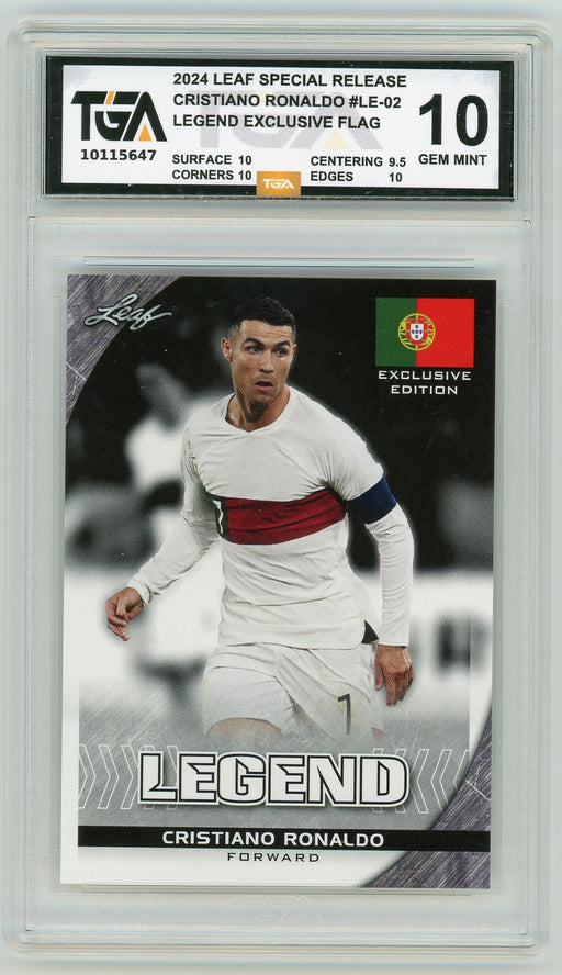Cristiano Ronaldo #LE-02 2024 Leaf Special Release Exclusive Edition TGA 10 Gem Mint Graded Card - Pastime Sports & Games