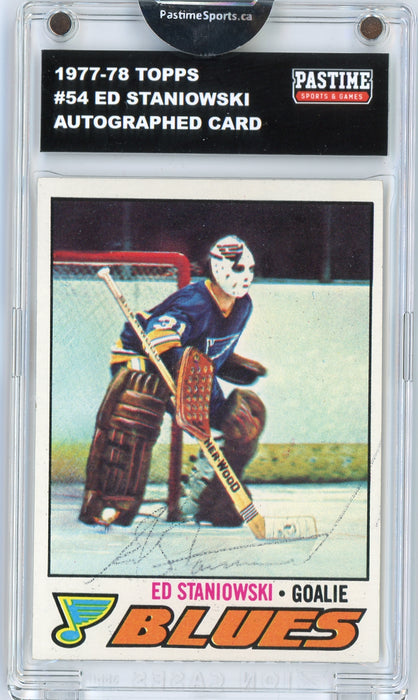 Ed Staniowski #54 1977/78 Topps Hockey Autographed Card Encased in Magpro