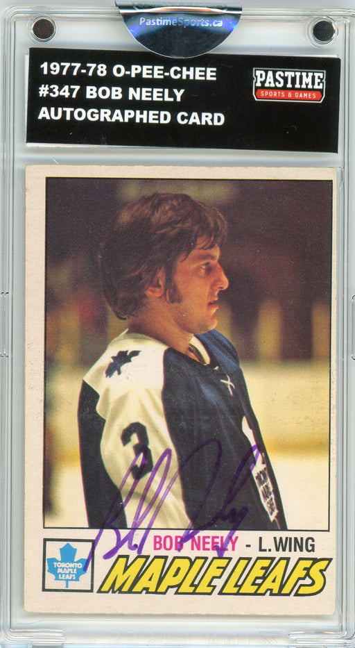 Bob Neely #347 1977/78 O-Pee-Chee Hockey Autographed Card Encased in Magpro