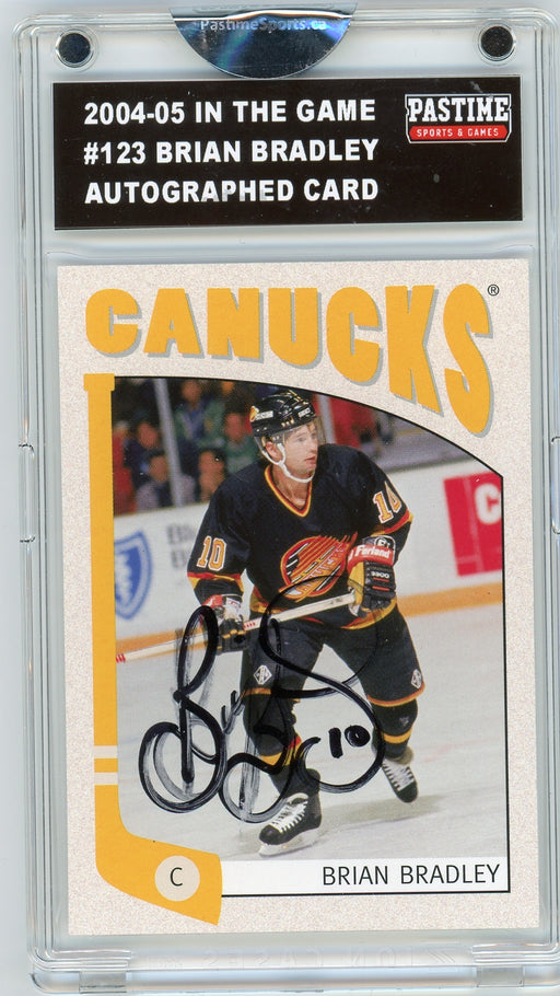 Brian Bradley #123 2004/05 In The Game Autographed Card Encased in Magpro - Pastime Sports & Games