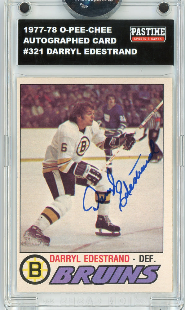Darryl Edestrand #321 1977/78 O-Pee-Chee Hockey Autographed Card Encased in Magpro