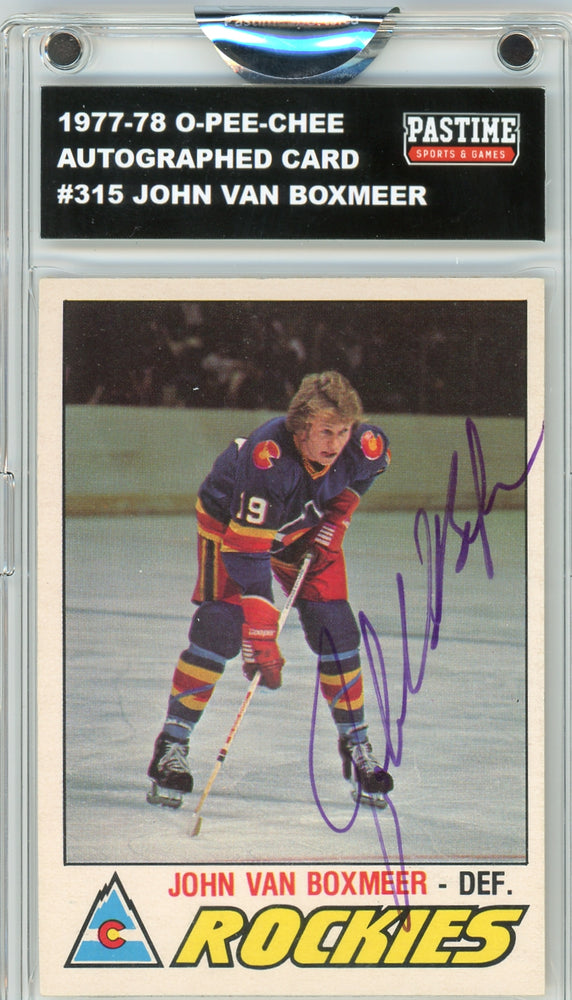 John Van Boxmeer #315 1977/78 O-Pee-Chee Hockey Autographed Card Encased in Magpro