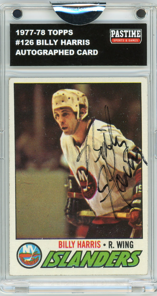 Billy Harris #126 1977/78 Topps Hockey Autographed Card Encased in Magpro