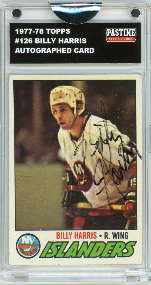 Billy Harris #126 1977/78 Topps Hockey Autographed Card Encased in Magpro