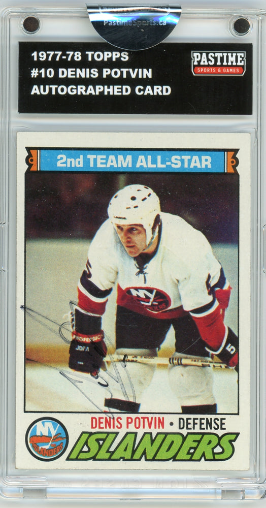 Denis Potvin #10 1977/78 Topps Hockey Autographed Card Encased in Magpro