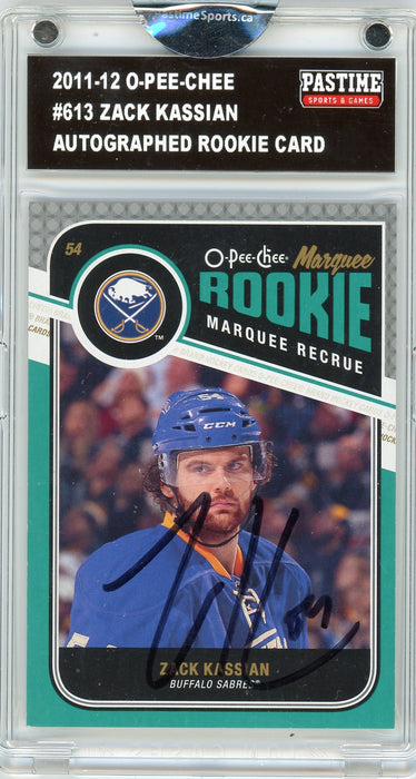Zack Kassian #613 2011/12 O-Pee-Chee Autographed Rookie Card Encased in Magpro - Pastime Sports & Games