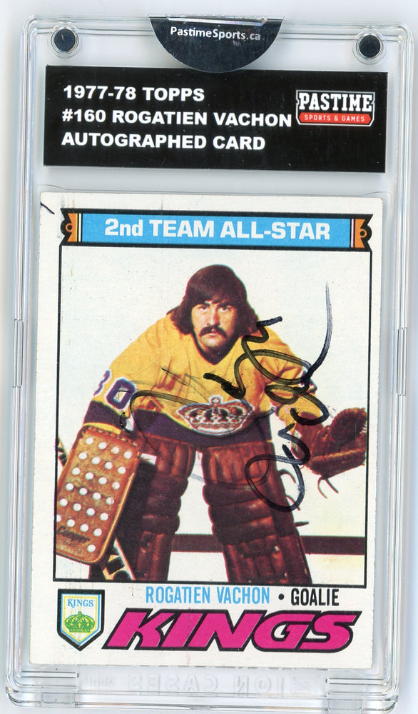 Rogatien Vachon #160 1977/78 Topps Hockey Autographed Card Encased in Magpro