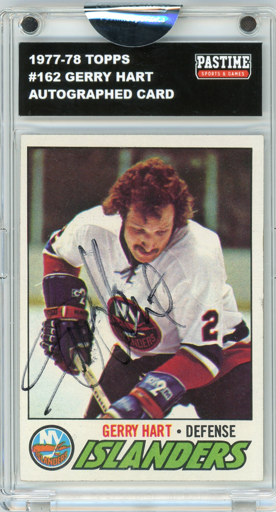 Gerry Hart #162 1977/78 Topps Hockey Autographed Card Encased in Magpro