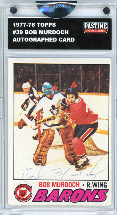 Bob Murdoch #39 1977/78 Topps Hockey Autographed Card Encased in Magpro