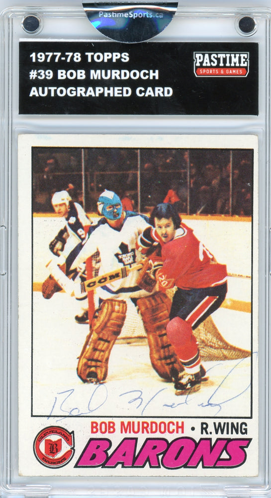 Bob Murdoch #39 1977/78 Topps Hockey Autographed Card Encased in Magpro