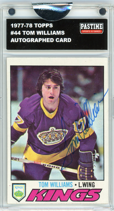 Tom Williams #44 1977/78 Topps Hockey Autographed Card Encased in Magpro